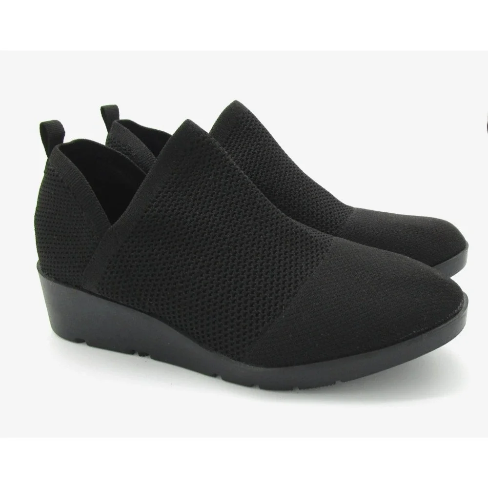Taryn Rose Kabe Knit Wedge Ankle Booties Black Comfort‎ Shoes Womens Size 9